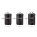 Metal Kitchen Canister Set Coffee Tea Sugar Tins Containers Food Storage Jars Bottles 1200ml Capacity. 