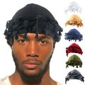 Vintage Twist Head Wraps Durag With Tassel Pullover Hat For Men Black Grey Turban Head Scarf Tie Boys Hair Wrap Hair Braid Hat. 