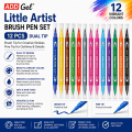 Add Gel Little Artist Brush Pen Set 12 Pcs Dual Tip Brush Pens for Drawing & Artwork. 