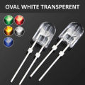 Led 5mm DIP 546 Oval Transparent Ultra Bright White LED. 