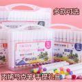 Crayon Acrylic Marker Pen 24 Color 48 Color Student Art Opaque Paper Painting Propylene Ethylene Marker Pen One Piece. 