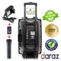 Bluetooth Wireless Microphone And Rechargeable Functions With Trolley Speakers = Speaker Size 12 " -  Bluetooth Speaker. 