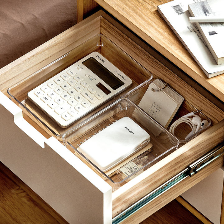 Multi-functional, lidless, multi-grid, multi-specification, transparent drawer storage box, Nachuan free combination, small sundries sorting box
