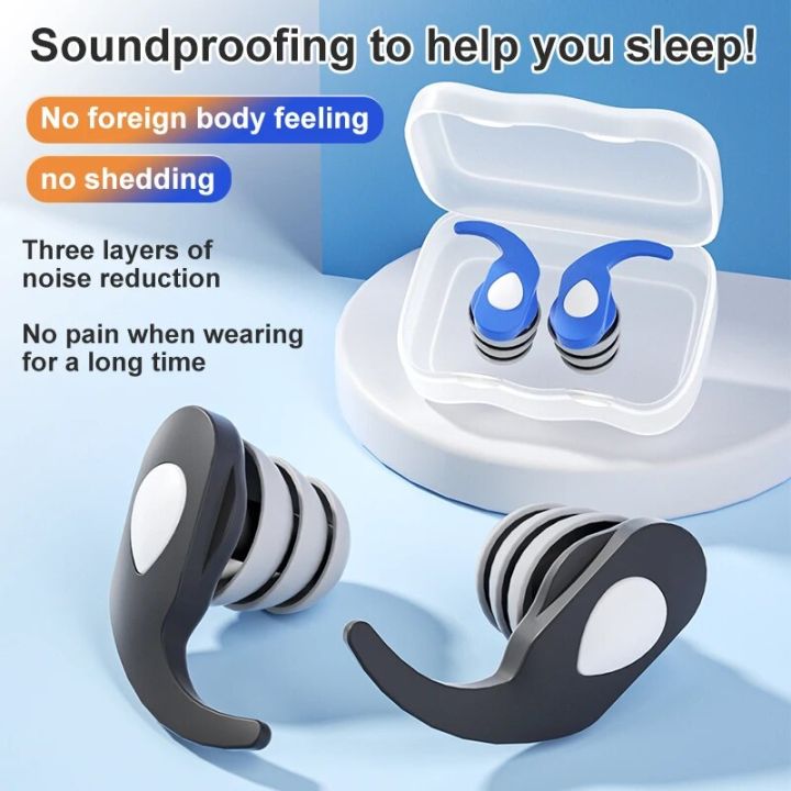 1 Pair Silicone Anti-Noise Ear Plugs Ear Protection Earplugs Soft Comfort Sound Blocking Earplugs for Travel Work Sleep Swimming