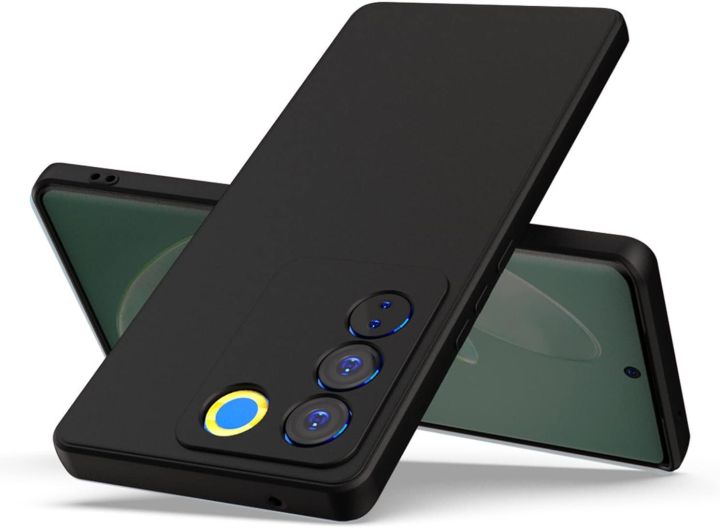 Vivo%20V27/V27%20Pro%20Silicone%20Matte%20Flexible%20Soft%20Phone%20Case%20-%20Black%20-%20Phone%20Back%20Cover%20-%20Image%203