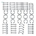 5x60 Pieces Nose Lip Tongue Eyebrow Tragus Navel Belly Ring Piercings 8mm.