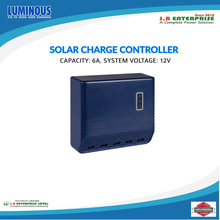 SOLAR CHARGE CONTROLLER LUMINOUS 6A 12V
