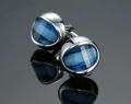 High quality blue water pearl white plated cufflinks for men shirt cufflinks. 