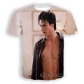 Men/Women The Vampire Diaries 3D Printed T-Shirt Damon Salvatore Fashion T Shirt Sport Pullover Summer Tops.