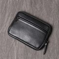 Genuine Leather Suitable for Men Women Pocket Wallets Mini Zipper Small Purses Retro Key Holder Money Bag Coin Change Purse.