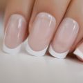 【The road to happiness Store】Hello Paris Classical French Nail Natural Nails Square French Style Smile Line Finfernails.