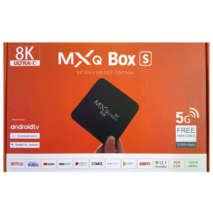 MXQ Pro 5G 8/128 GB 8K Smart Box with Free Tv Channel