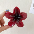 Red Flower Hair Clips for Women Trendy Sweet Hair Claws Crab Clamp Barrettes mujer Hawaiian Headwear Girls Hair Accessories. 