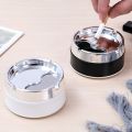 Stainless Steel Ashtray Round Windproof Ashtrays with Rotating Lid for Home Garden Outdoor Indoor ing Accessory.
