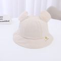 Spring Summer Baby Bucket Hat Cute Bear Ear Newborn Panama Cap Solid Color Outdoor Beach Kids Baby Boy Girl Sun Hats Bonnet. 