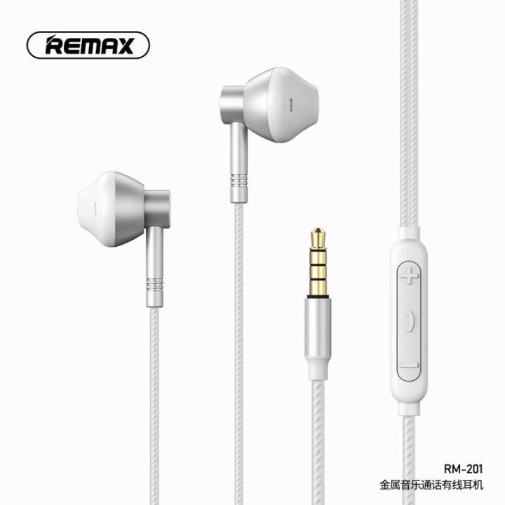 Remax RM-201 Metal Wired In-ear Earphone with Mic and Volume Controller ...
