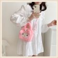 Sanrio Plush Bag Cinnamoroll Kuromi Melody Stuffed Soft Crossbody Bag Girls Birthday Gifts Kawaii Backpack Portable Handbag Toy.