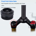 Bike Front Fork Valve Nut Aluminum Alloy Bike Air Fork Cap Assembly Valve Core Replacement for 32mm Inner Tube Front Fork. 