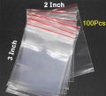 100Pcs- Zipper Lock Bag Zip Lock Plastic Transparent Packet Zipper Poly Clear Plastic Bags Re-Useable Re-Sealable Packaging Bags For Food Storage & Dispensers.