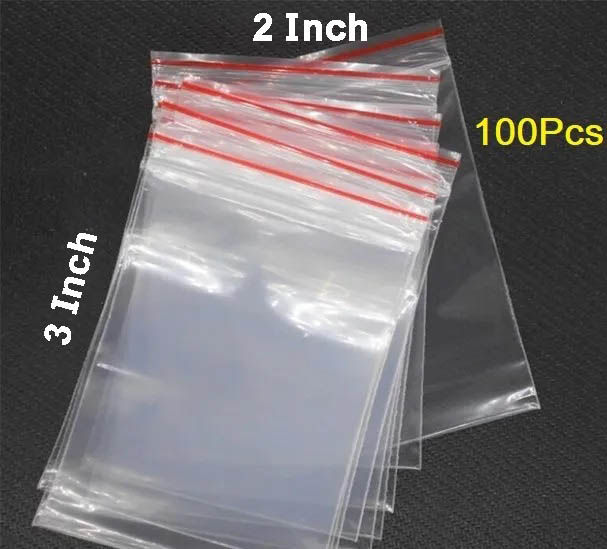 100Pcs- Zipper Lock Bag Zip Lock Plastic Transparent Packet Zipper Poly Clear Plastic Bags Re-Useable Re-Sealable Packaging Bags For Food Storage & Dispensers