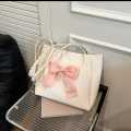 Bows Versatile Casual Hand-held Tote Bag Women's Bag Simple Spacious Trendy Crossbody Bag Commuter Bag.
