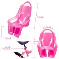 Universal Doll Bike Seat with Stickers DIY Decal Girls Kids Bike Accessories,Pink. 