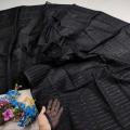 Trendy Half Silk Black Chumki Tangail Sharee for Women. 