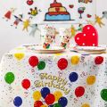 Disposable PEVA Plastic Tablecloth Birthday Party Decoration Thickened Baby Dessert Table Scene Layout. 