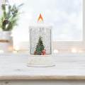 Christmas Candle Light Decorative Candle Water Filled Sequins Snow Scene Flameless Candle LED Pillar. 