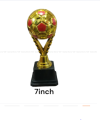 Football Gold Trophy for football tournaments, 7inch and 5inch - 2 pieces.