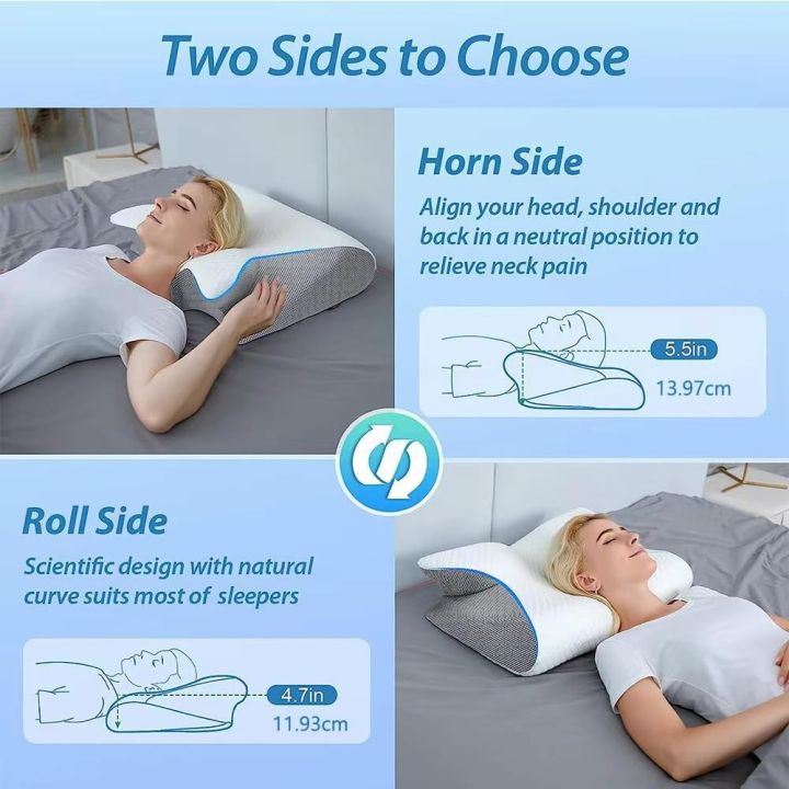 HOMCA%20Memory%20Foam%20Cervical%20Pillow,%202%20in%201%20Ergonomic%20Contour%20Orthopedic%20Pillow%20for%20Neck%20Pain,%20Contoured%20Support%20Pillows%20for%20Side%20Back%20Stomach%20Sleepers%20-%20Image%206