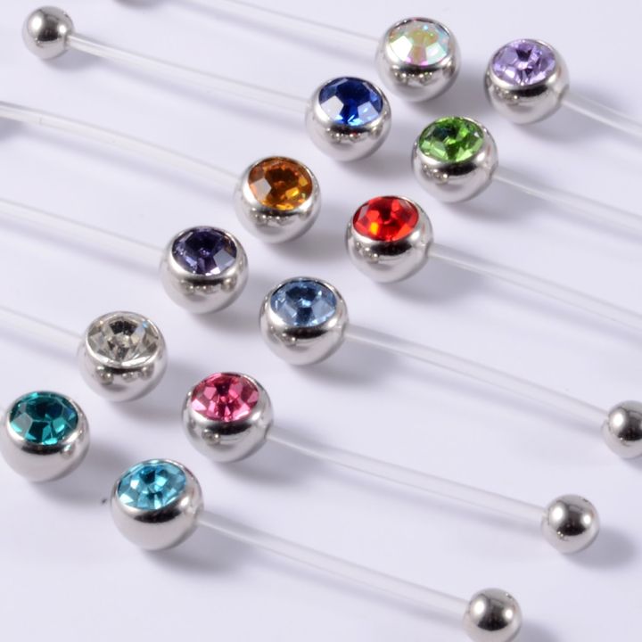 12Pcs%20Acrylic%20Flat%20CZ%20Gem%20Bioplast%20Flexible%20Pregnancy%20Navel%20Belly%20Button%20Rings%20Piercing%20Charming%20Navel%20Bar%20Body%20Jewelry%2014g%20-%20Image%207