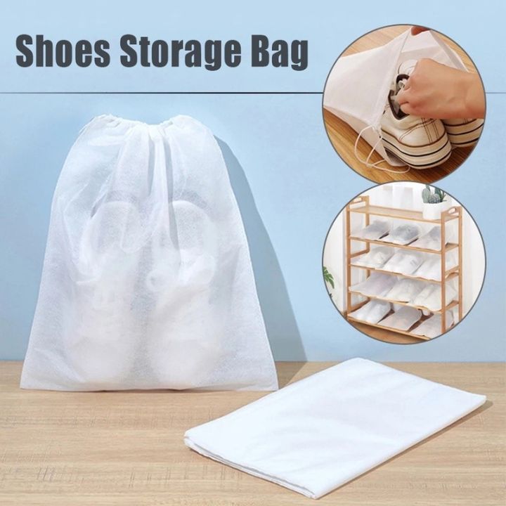 1/5/10pcs Non-Woven Travel Shoe Bags With Rope/ Large Shoe