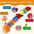Baby Rattle Musical Caterpillar Worm Soft Infant Plush Toys Educational Interactive Sensory Toy for Babies Newborn Toddler Gift. 