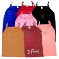 (3 Pcs) Kid Girls Summer Cotton Cami Tops  Girls Multicolor Cotton Tops  Beat Quality - কুর্তি মেয়েদের. 