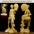 Boxwood Wood Carving Beauty Chang'e Statue Mythological Figure Sculpture Craft. 