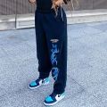 Gothic Butterfly Lightning Print Sweatpants Women Casual Baggy Sports Joggers High Waisted Trousers Black Cargo Pants BQ.