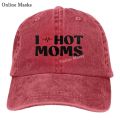 【Nice Day Toy Findings Store】(NEW)I Love Hot Dads I Heart Dads Love Hot Dads Hat Cap Adjustable Washable Cowboy Hat Denim Cap for Man.