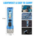 Mini Keychain LED Flashlight Multi-function Camping Flash Torch TYPE-C Fast Charging IP66 Waterproof Fluorescent Magnetic Warnin. 