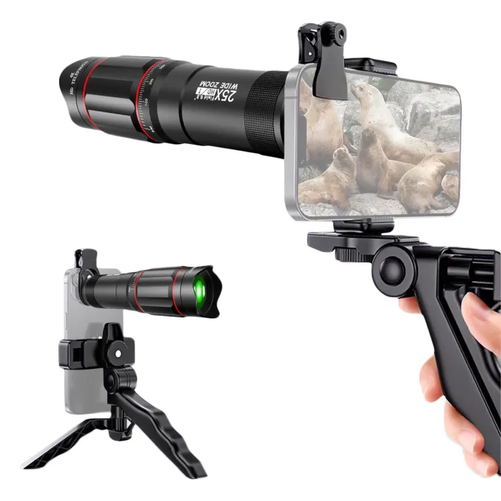 25X%20Phone%20Telephoto%20Lens%20Kit%20with%20Phone%20Clip%20Phone%20Holder%20Cleaning%20Cloth%20Mini%20Tripod%20Stand%20-%20Image%208