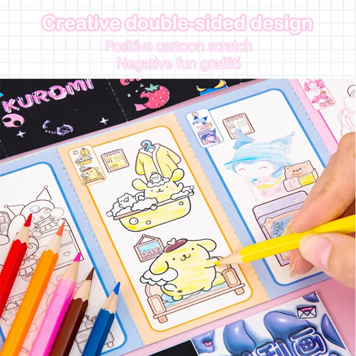 Anime%20Sanrio%20Figure%20Scratch%20Painting%20Card%20Hello%20Kitty%20Melody%20Cinnamoroll%20Kuromi%20Drawing%20Graffiti%20Toy%20Kids%20Early%20Learning%20Gift%20-%20Image%205
