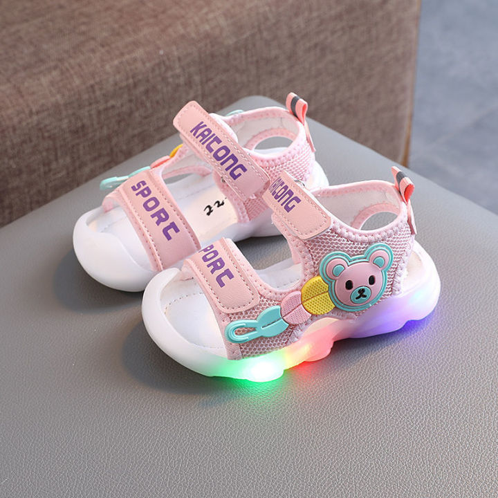 Summer%20new%20children's%20soft-soled%20toddler%20shoes%201-3%20years%20old%202%20boys%20light%20up%20sandals%20girls%20baby%20kick%20anti%20beach%20shoes%20-%20Image%202