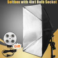 Studio Softbox Light Kit with 4in1 E27 Lamp Holder with 50*70cm Softbox & Stand.