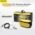 Awei Y200 Bluetooth Speaker Stereo Wireless Portable Mini Speakers Support TF card AUX input with Microphone Sound Box-Yellow And Red. 