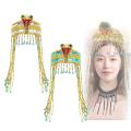 Happy night Egyptian Headpiece Beaded Tassel Headband Cosplay Egypt Queen Headdress Egyptian Costume Accessories for Holiday Photo Prop. 