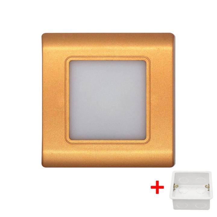 LED Stair Light Wall Lamp Square Recessed Step Lamp aisle lights Footlight Embedded walls lighting with 86 type BOX