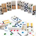 DOMINOES Games Set Black Dot - 28 Pcs (Steel Box). 