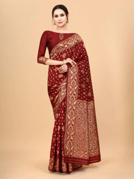 Latest & Exclusive Luxury Stylish Glorious Design Saree With Gorgeous Blouse Piece For Woman – 78