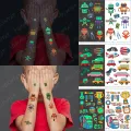 Transfer Tattoo For Children Boys Baby Temporary On Hand Translations Waterproof Sticker Luminous Robot Deformed Car Cartoon Kid. 