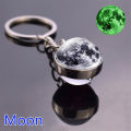 Luminous Solar System Planet Key chain Pendant Key Ring Earth Moon Saturn Double Side Glass Ball Key Chain glow in the dark. 